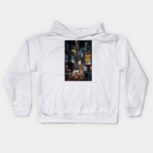 Cyberpunk Neon City 80s - Futuristic Art Print, Apparel, and More Kids Hoodie